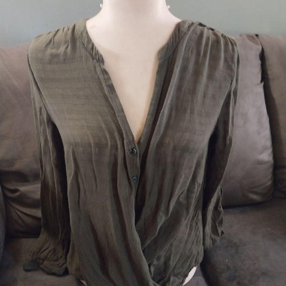 A.N.A Deep Olive Blouse